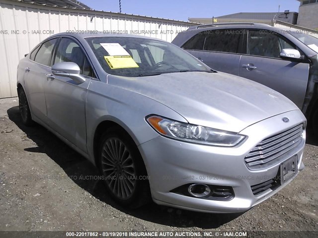 3FA6P0K92DR330493 - 2013 FORD FUSION TITANIUM SILVER photo 1