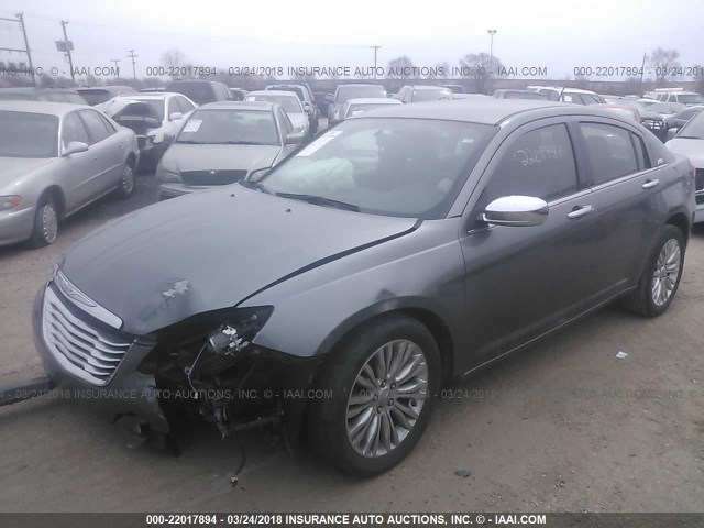 1C3CCBCG8DN745231 - 2013 CHRYSLER 200 LIMITED GRAY photo 2
