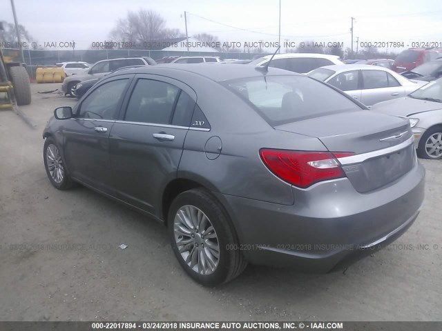 1C3CCBCG8DN745231 - 2013 CHRYSLER 200 LIMITED GRAY photo 3