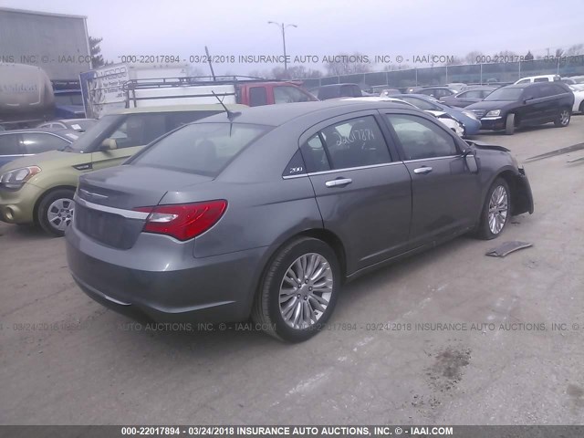 1C3CCBCG8DN745231 - 2013 CHRYSLER 200 LIMITED GRAY photo 4