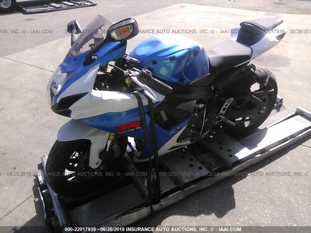 JS1GR7MA1D2100760 - 2013 SUZUKI GSX-R750 BLUE photo 2