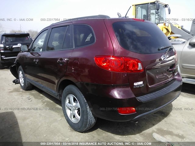 5NMSG13D88H158008 - 2008 HYUNDAI SANTA FE GLS MAROON photo 3