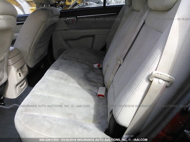 5NMSG13D88H158008 - 2008 HYUNDAI SANTA FE GLS MAROON photo 8