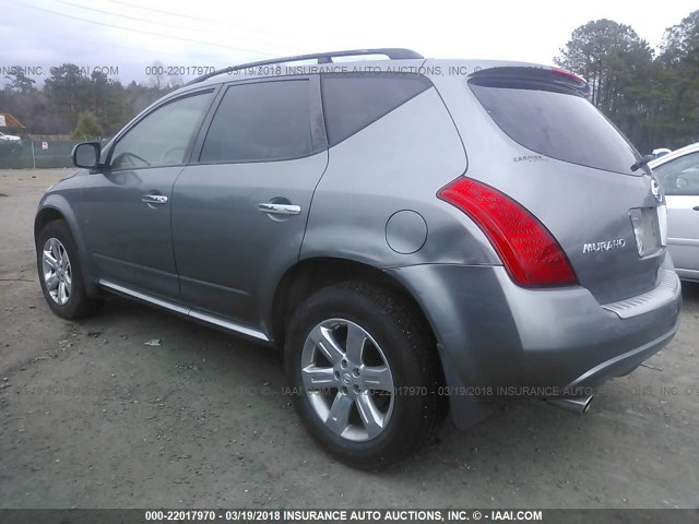 JN8AZ08T87W508351 - 2007 NISSAN MURANO SL/SE/S GRAY photo 3