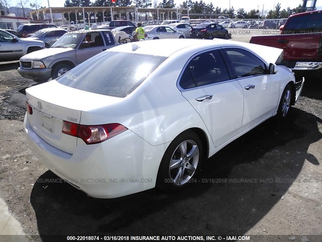 JH4CU2F69DC000171 - 2013 ACURA TSX TECH WHITE photo 4