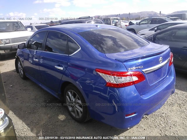 3N1AB7AP1FY379997 - 2015 NISSAN SENTRA S/SV/SR/SL BLUE photo 3