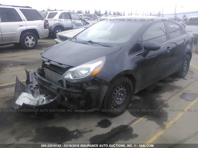 KNADN4A32D6162974 - 2013 KIA RIO EX/SX BLACK photo 2