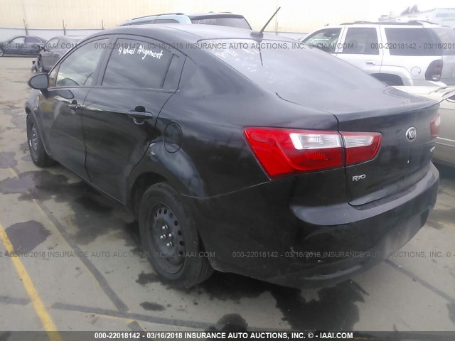 KNADN4A32D6162974 - 2013 KIA RIO EX/SX BLACK photo 3