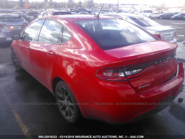 1C3CDFAA6GD625408 - 2016 DODGE DART SE RED photo 3