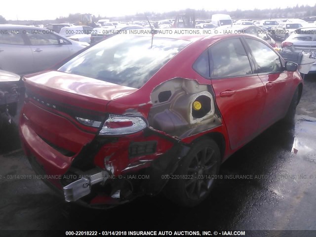 1C3CDFAA6GD625408 - 2016 DODGE DART SE RED photo 4