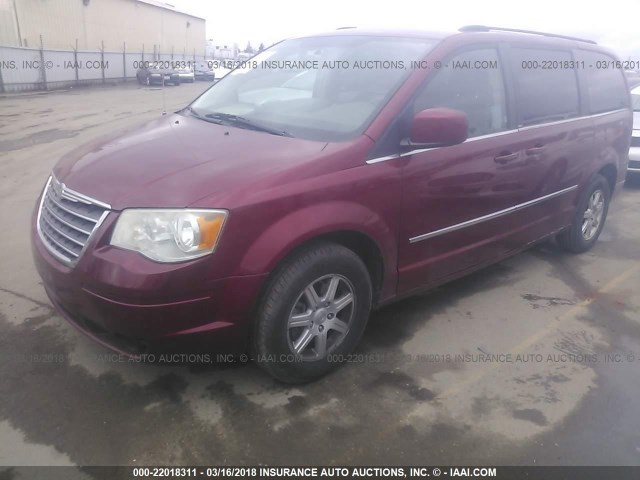 2A4RR5D17AR479113 - 2010 CHRYSLER TOWN & COUNTRY TOURING RED photo 2