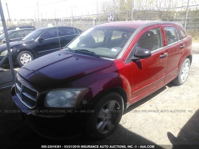 1B3HB48BX7D526408 - 2007 DODGE CALIBER SXT RED photo 2