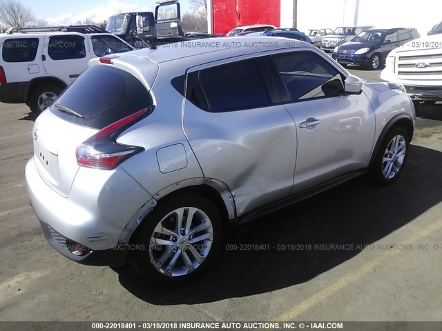 JN8AF5MR2GT602694 - 2016 NISSAN JUKE S/SV/SL/NISMO SILVER photo 4