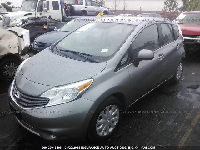 3N1CE2CP2EL401906 - 2014 NISSAN VERSA NOTE S/S PLUS/SV/SL GRAY photo 2