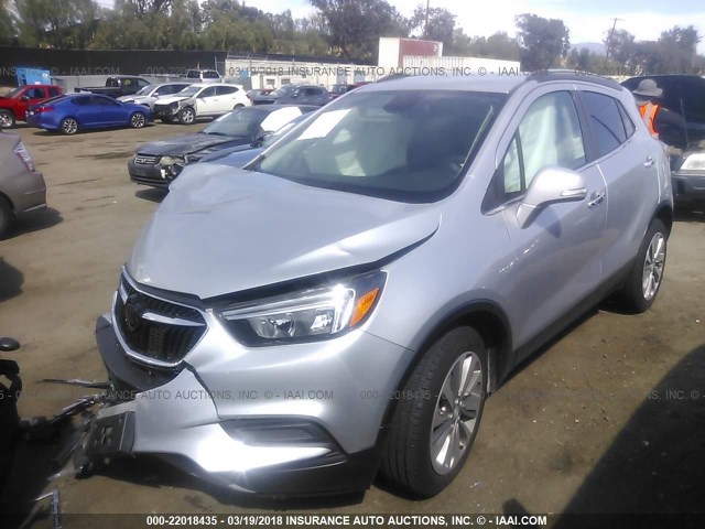 KL4CJASB2HB228588 - 2017 BUICK ENCORE PREFERRED SILVER photo 2