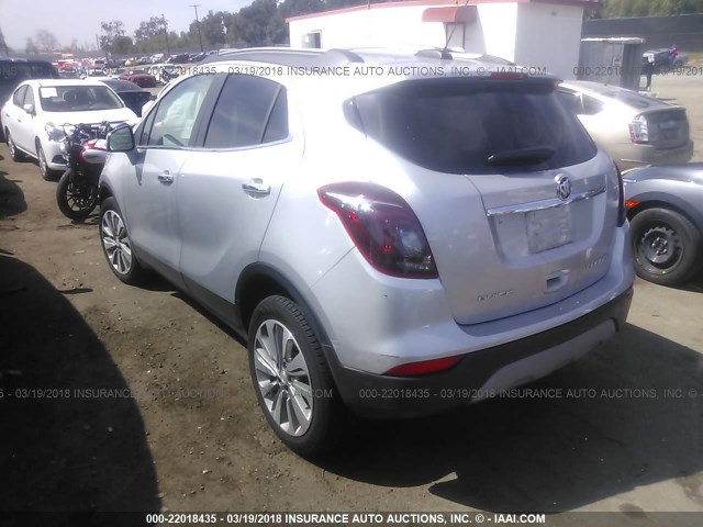 KL4CJASB2HB228588 - 2017 BUICK ENCORE PREFERRED SILVER photo 3