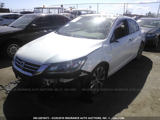 1HGCR2F59FA022813 - 2015 HONDA ACCORD SPORT WHITE photo 2