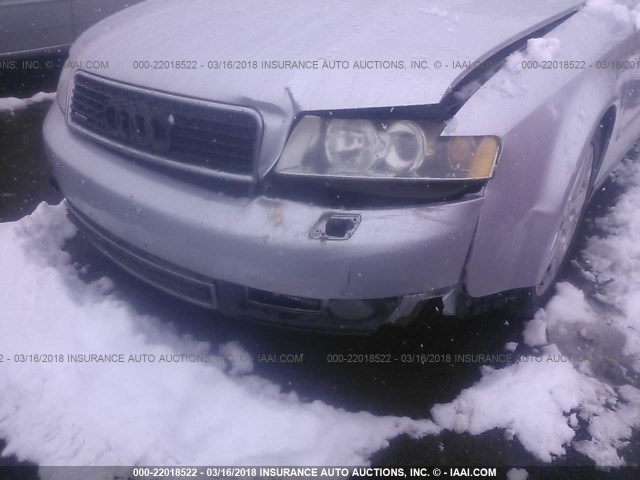 WAULC68E43A293680 - 2003 AUDI A4 1.8T QUATTRO SILVER photo 6