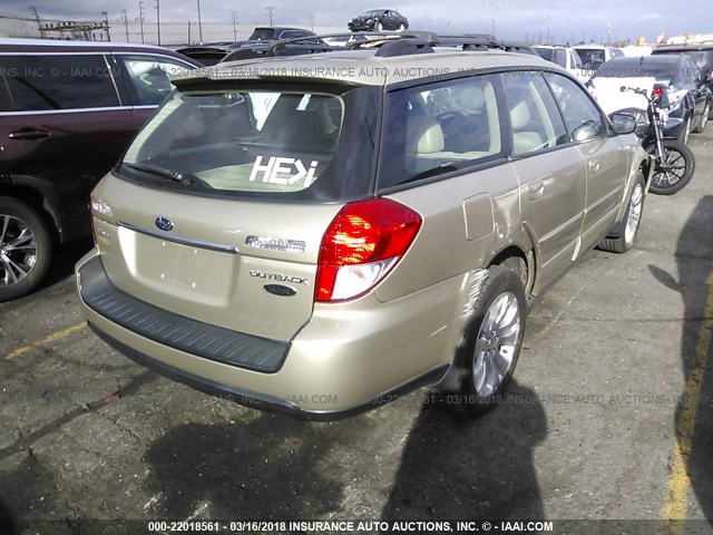 4S4BP62CX87319385 - 2008 SUBARU OUTBACK 2.5I LIMITED GOLD photo 4