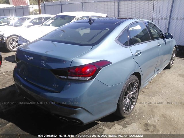 KMHGN4JB1JU253146 - 2018 GENESIS G80 SPORT BLUE photo 4