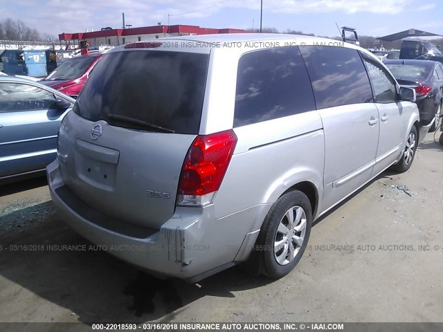 5N1BV28U74N313452 - 2004 NISSAN QUEST S/SE/SL GRAY photo 4