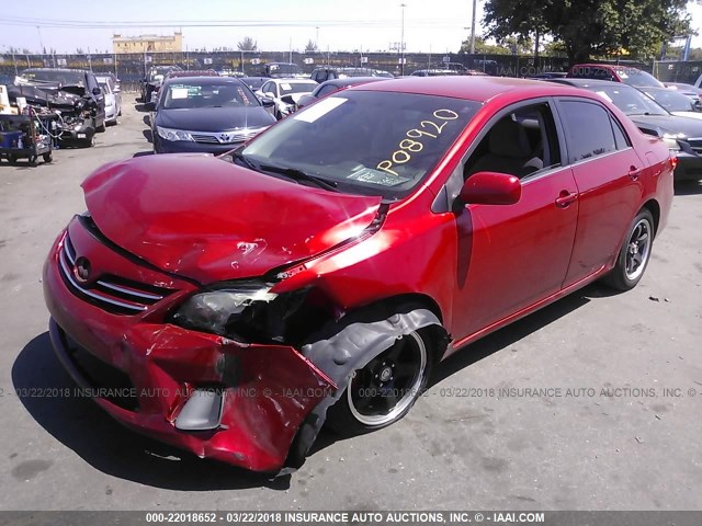 5YFBU4EE2DP089204 - 2013 TOYOTA COROLLA S/LE RED photo 2