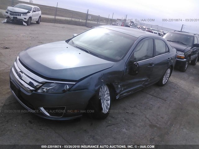 3FADP0L30CR245846 - 2012 FORD FUSION HYBRID BLUE photo 2