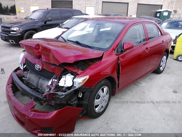2T1BU4EE0AC415464 - 2010 TOYOTA COROLLA S/LE/XLE RED photo 2