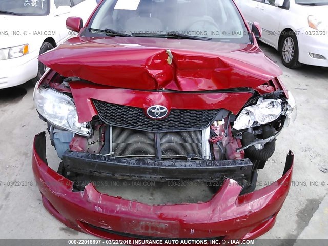 2T1BU4EE0AC415464 - 2010 TOYOTA COROLLA S/LE/XLE RED photo 6