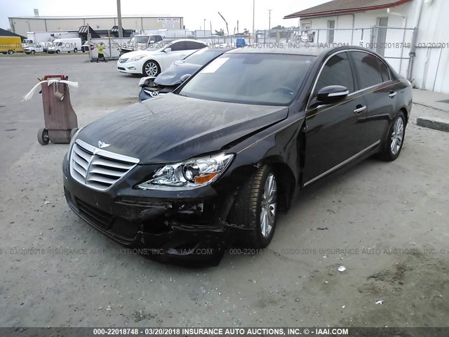 KMHGC4DFXBU141788 - 2011 HYUNDAI GENESIS 4.6L BLACK photo 2