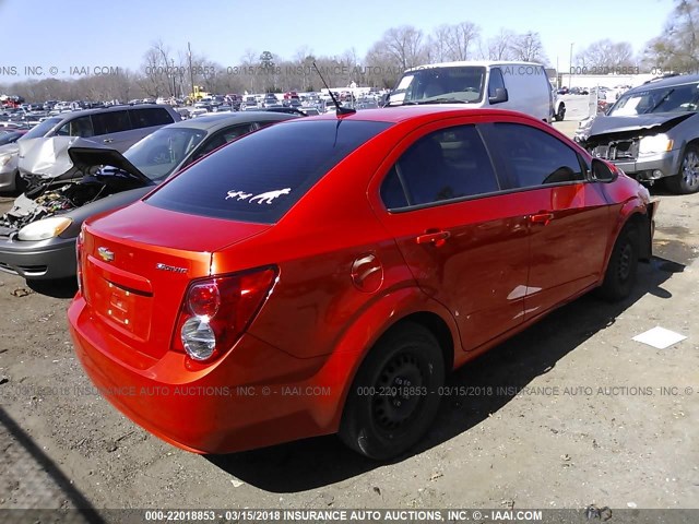 1G1JA5SH0D4146214 - 2013 CHEVROLET SONIC LS 橙色 照片 4