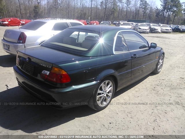 WBABS53442EV88549 - 2002 BMW 330 CI GREEN photo 4