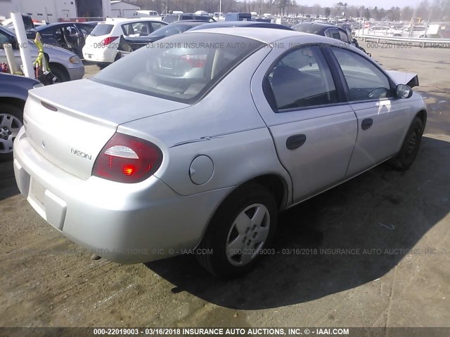 1B3ES26C55D145680 - 2005 DODGE NEON SE SILVER photo 4