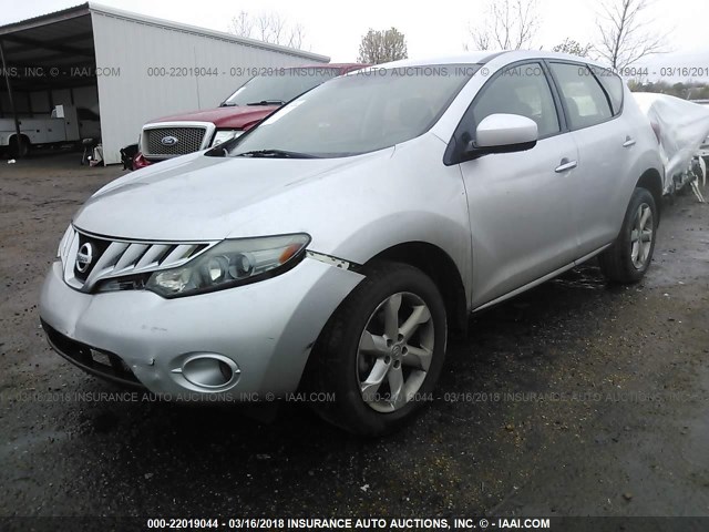 JN8AZ18U79W027153 - 2009 NISSAN MURANO S/SL SILVER photo 2