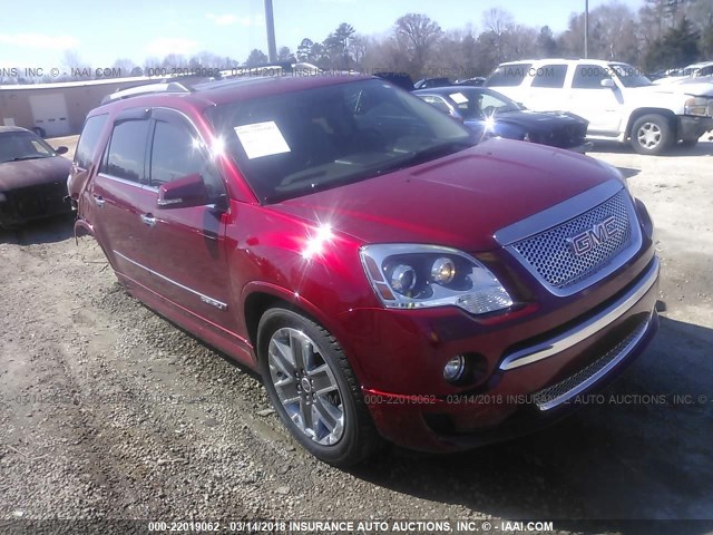 1GKKRTED7CJ239172 - 2012 GMC ACADIA DENALI RED photo 1