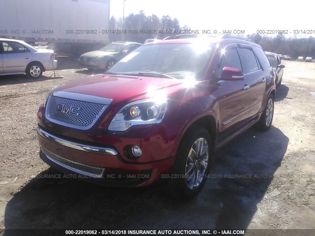 1GKKRTED7CJ239172 - 2012 GMC ACADIA DENALI RED photo 2