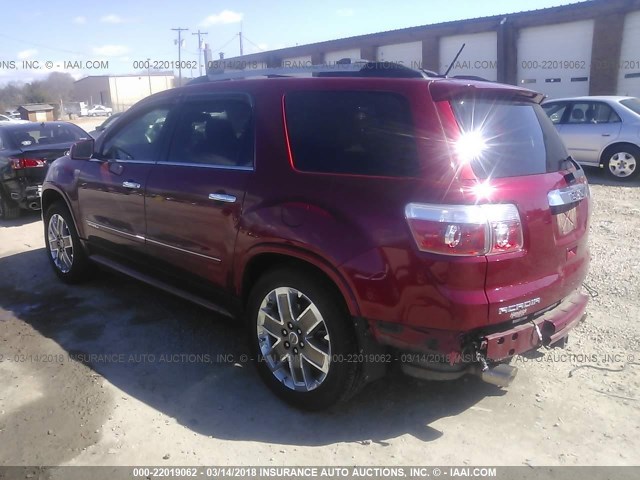 1GKKRTED7CJ239172 - 2012 GMC ACADIA DENALI RED photo 3