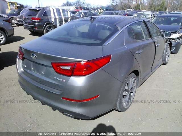 5XXGR4A60FG399305 - 2015 KIA OPTIMA SX GRAY photo 4