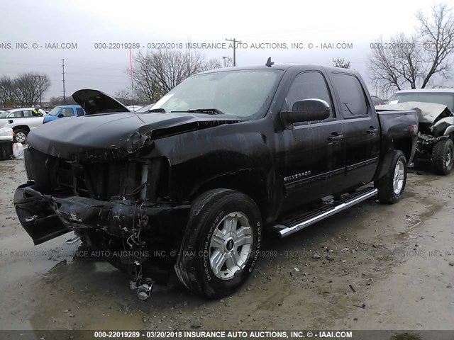 3GCRKSE37AG165556 - 2010 CHEVROLET SILVERADO K1500 LT BLACK photo 2