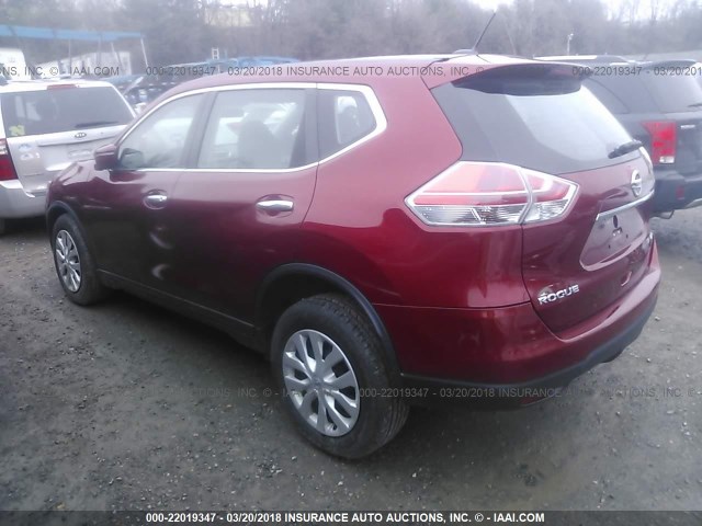 5N1AT2MV8FC884317 - 2015 NISSAN ROGUE S/SL/SV RED photo 3