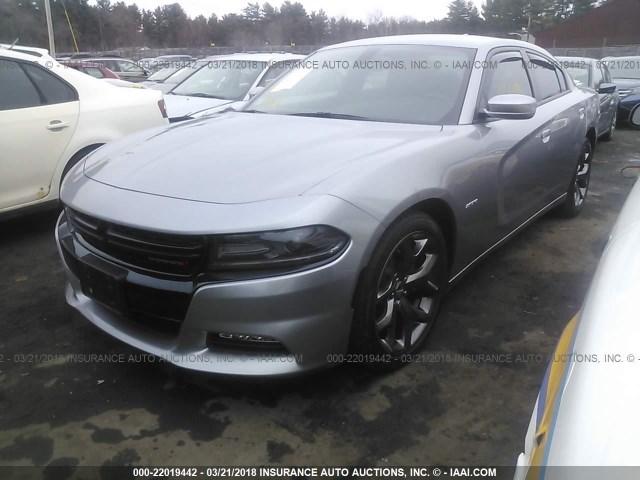 2C3CDXCT5FH880153 - 2015 DODGE CHARGER R/T GRAY photo 2