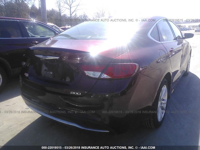 1C3CCCAB2FN670767 - 2015 CHRYSLER 200 LIMITED RED photo 4