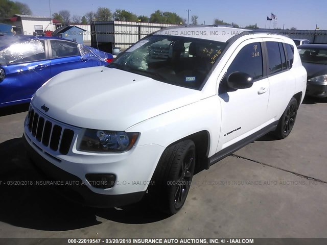 1C4NJCBA2ED790217 - 2014 JEEP COMPASS SPORT WHITE photo 2