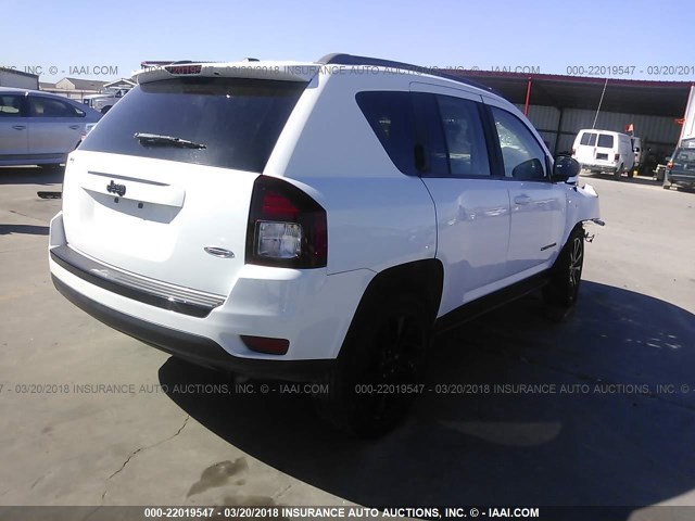 1C4NJCBA2ED790217 - 2014 JEEP COMPASS SPORT WHITE photo 4