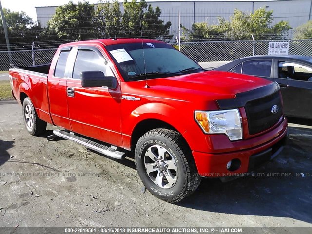 1FTFX1CF4DFB16543 - 2013 FORD F150 SUPER CAB RED photo 1