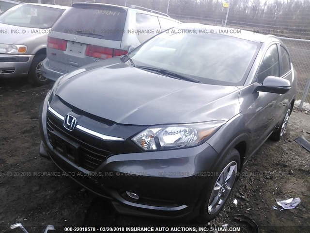 3CZRU6H75HM723362 - 2017 HONDA HR-V EXL GRAY photo 2