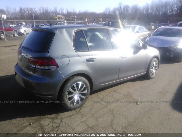 WVWDB7AJ3CW148334 - 2012 VOLKSWAGEN GOLF GRAY photo 4