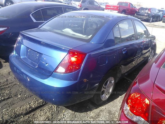 1G8AJ52F05Z169125 - 2005 SATURN ION LEVEL 2 BLUE photo 4