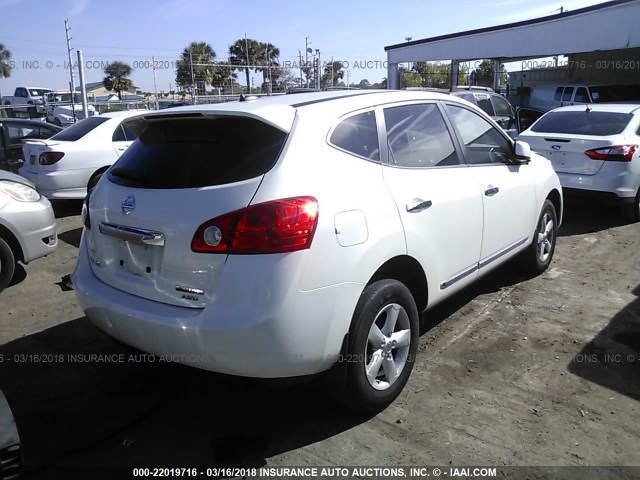 JN8AS5MVXDW659213 - 2013 NISSAN ROGUE S/SV WHITE photo 4