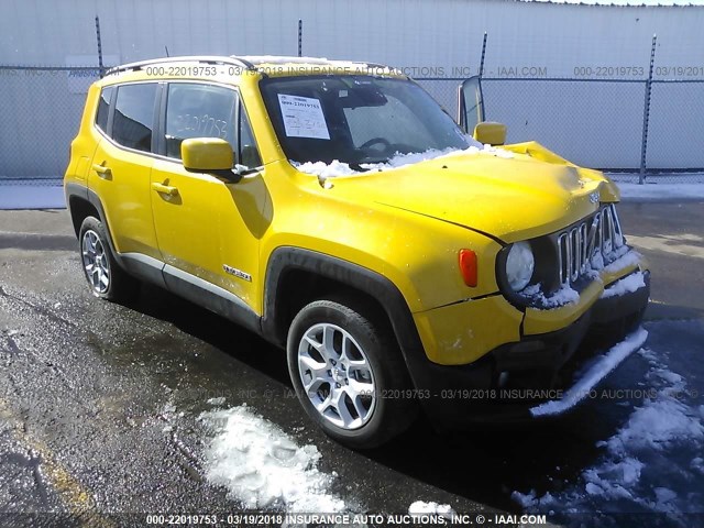 ZACCJBBT9GPE14685 - 2016 JEEP RENEGADE LATITUDE YELLOW photo 1